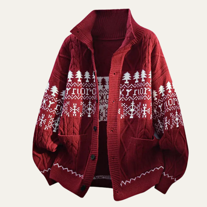 Men's Nordic Pattern Knitted Jacket
