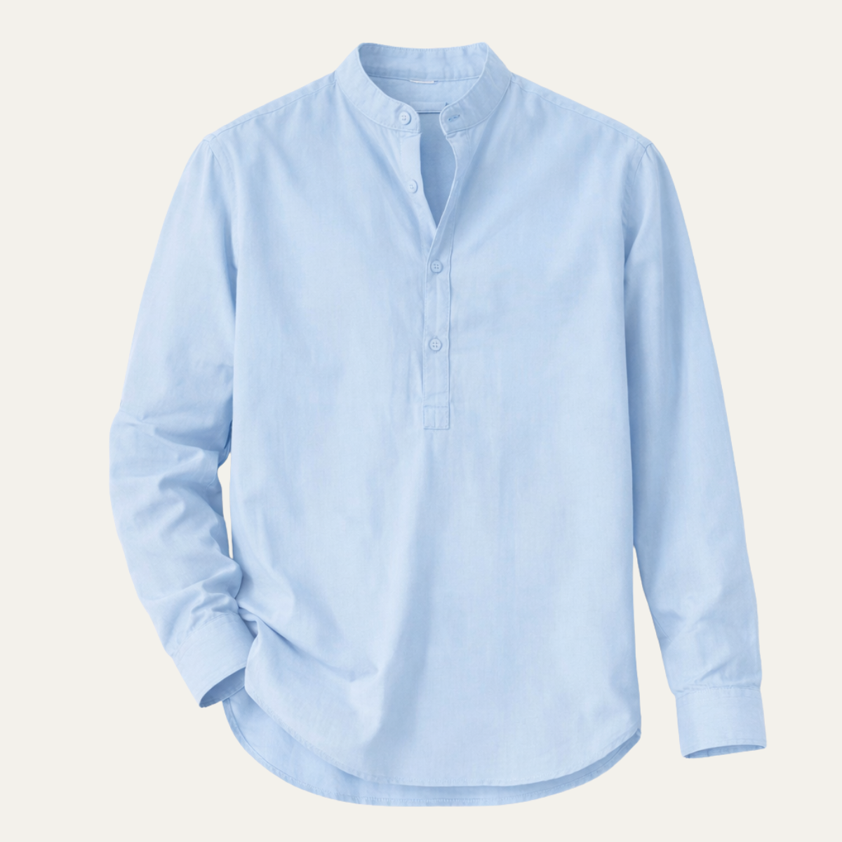 Men's Cotton Linen Shirt Mandarin Collar - VibreMode
