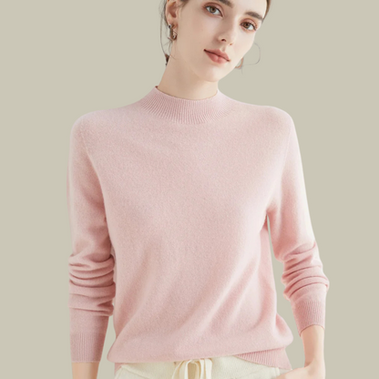 Soft Pink Simple Crew Neck Sweater