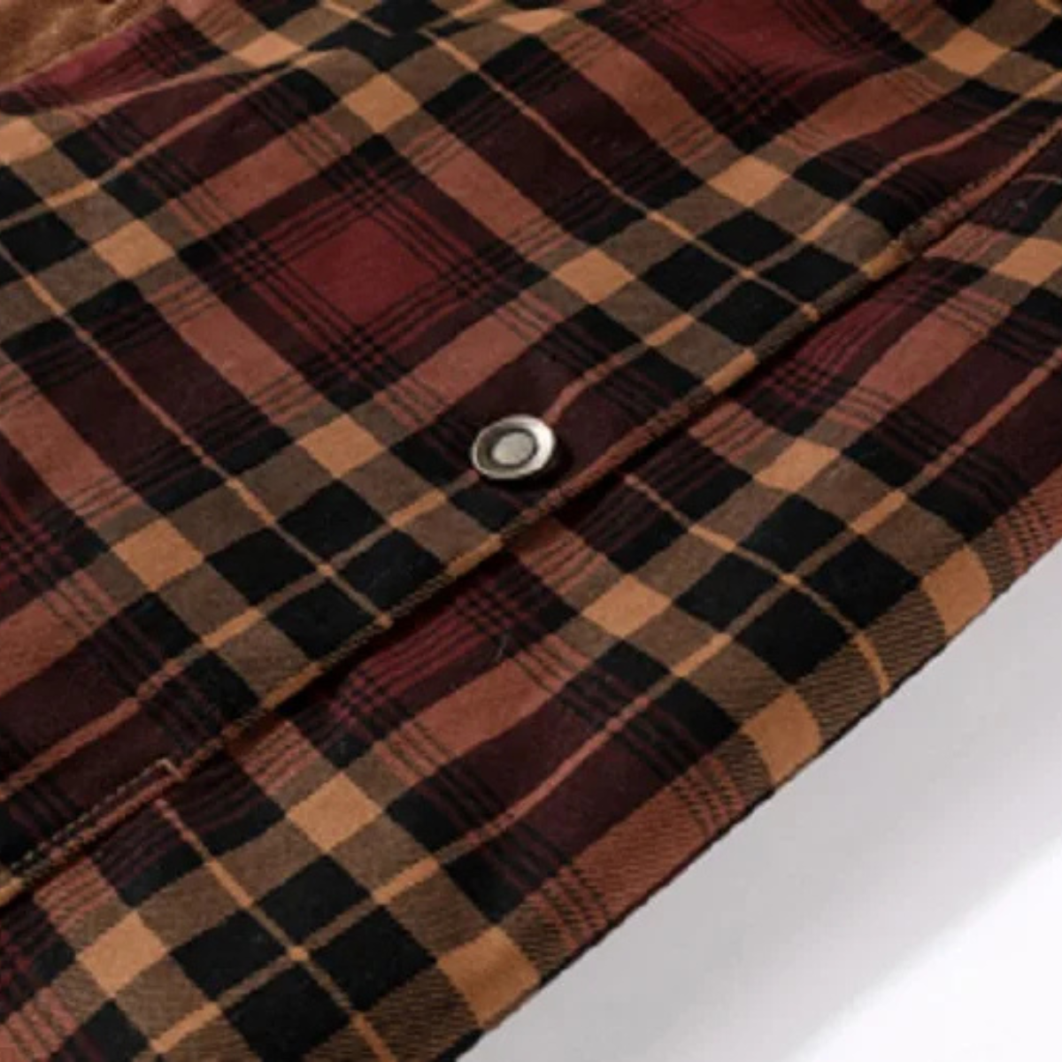 Men's Plaid Flannel Jacket Multi Pocket