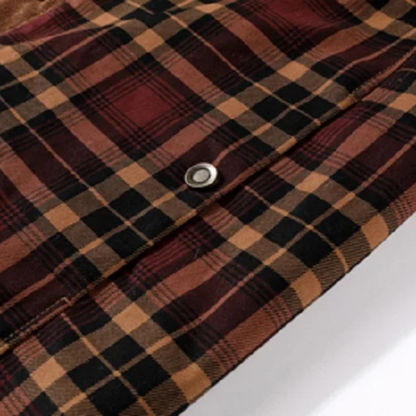 Men's Plaid Flannel Jacket Multi Pocket