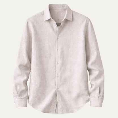 Men's Linen Button Down Long Sleeve Shirt - VibreMode