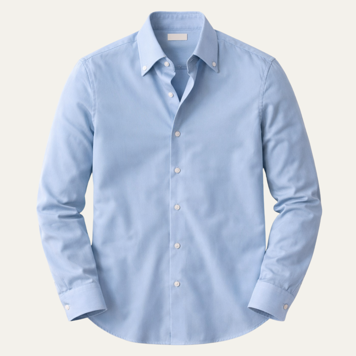 Men's Light Blue Button Up Shirt Italian Collar Cotton - VibreMode
