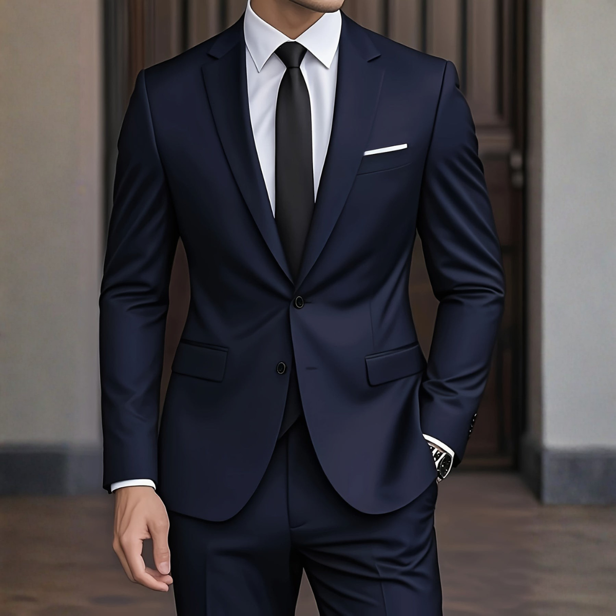 Men's Single Breasted Suit Notch Lapel