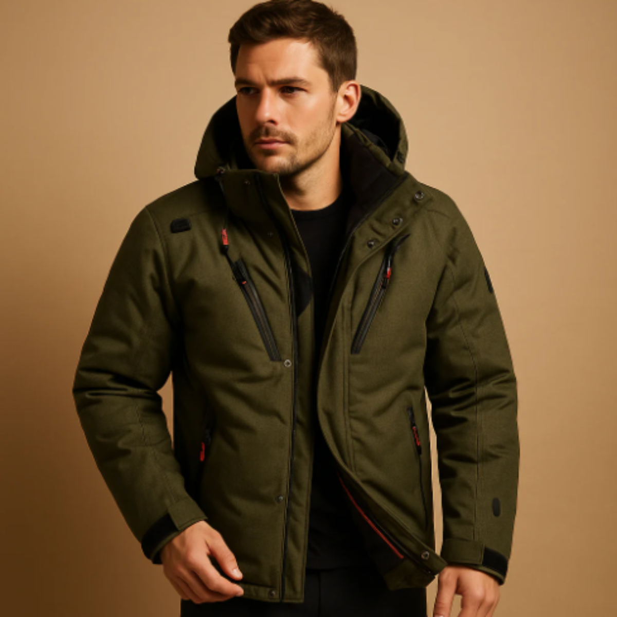 Huntington Men's Puffer Parka Jacket Detachable Hood