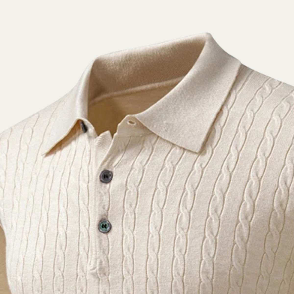 Men's Cotton Polo Sweater Soft Knit