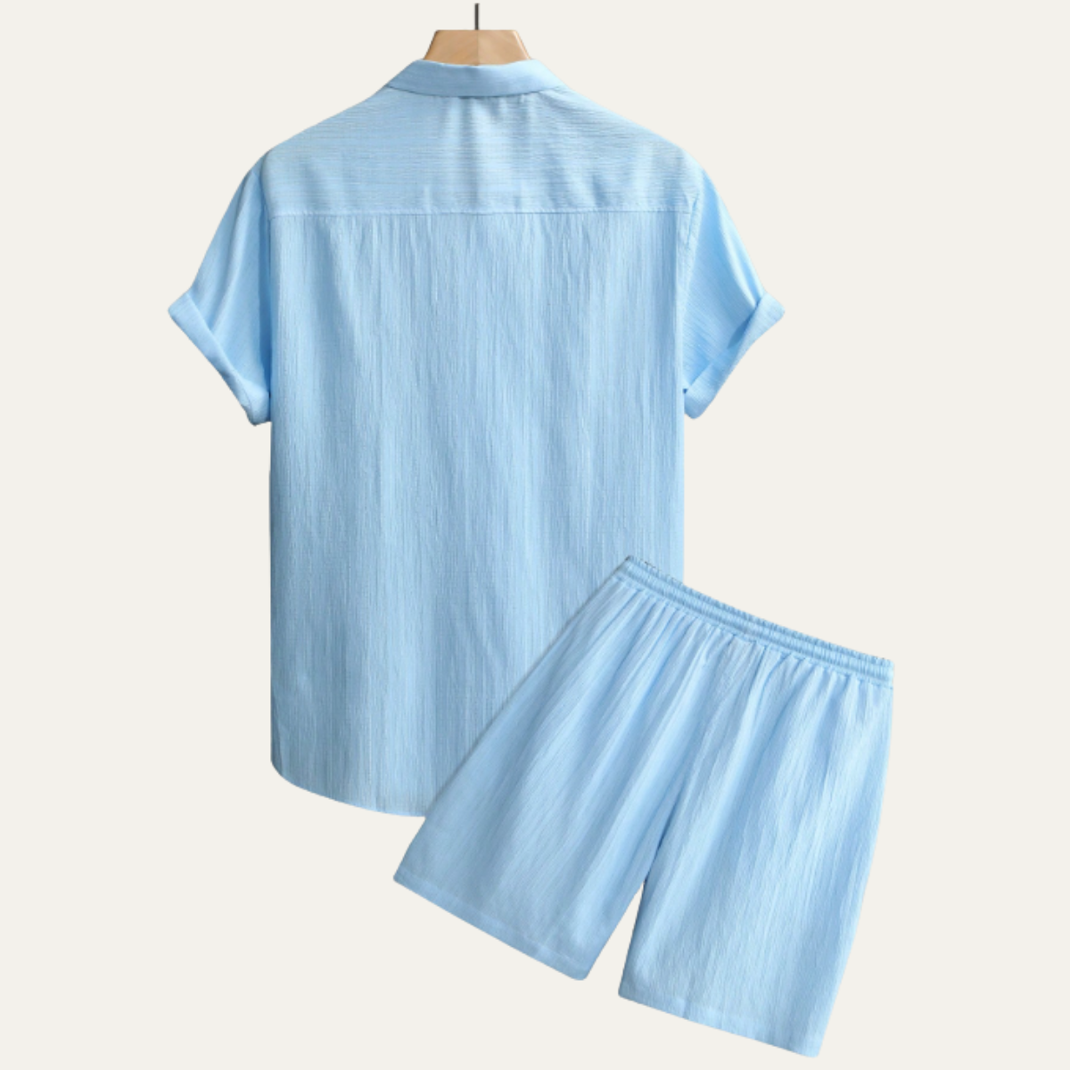 Men's Lightweight Button Up Shirt And Shorts Set
