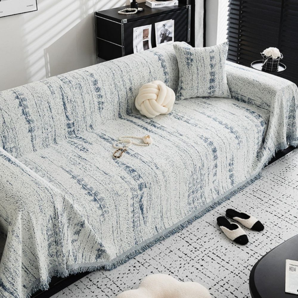 Elegant Sofa Cover Cream Colored Stretchable