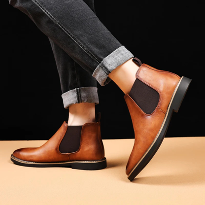 Men's Leather Chelsea Boots Classic Brown