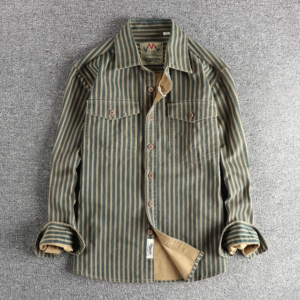 Men's Striped Button Up Shirt Casual Retro Style