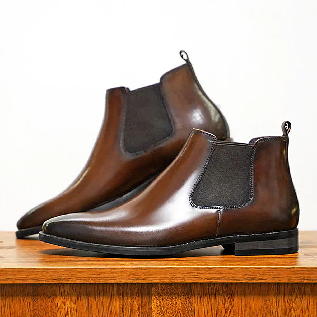 Hawthorne Men's Leather Ankle Boots Slip On Black