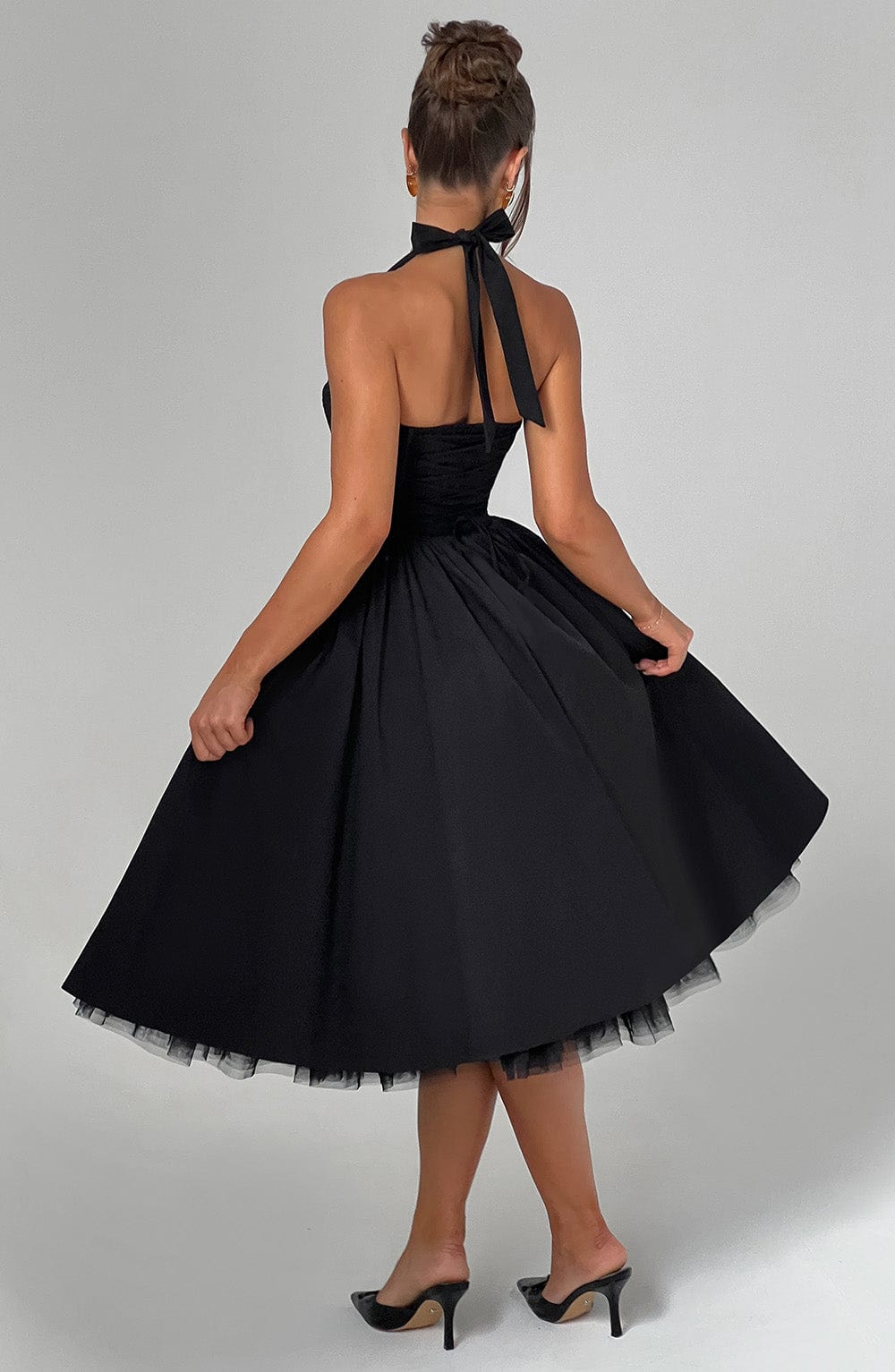 Elegant Ladies Halter Neck Midi Dress