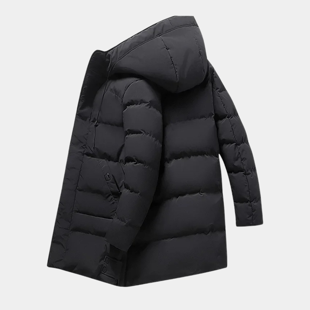 Men's Long Hooded Puffer Jacket Cotton Padding