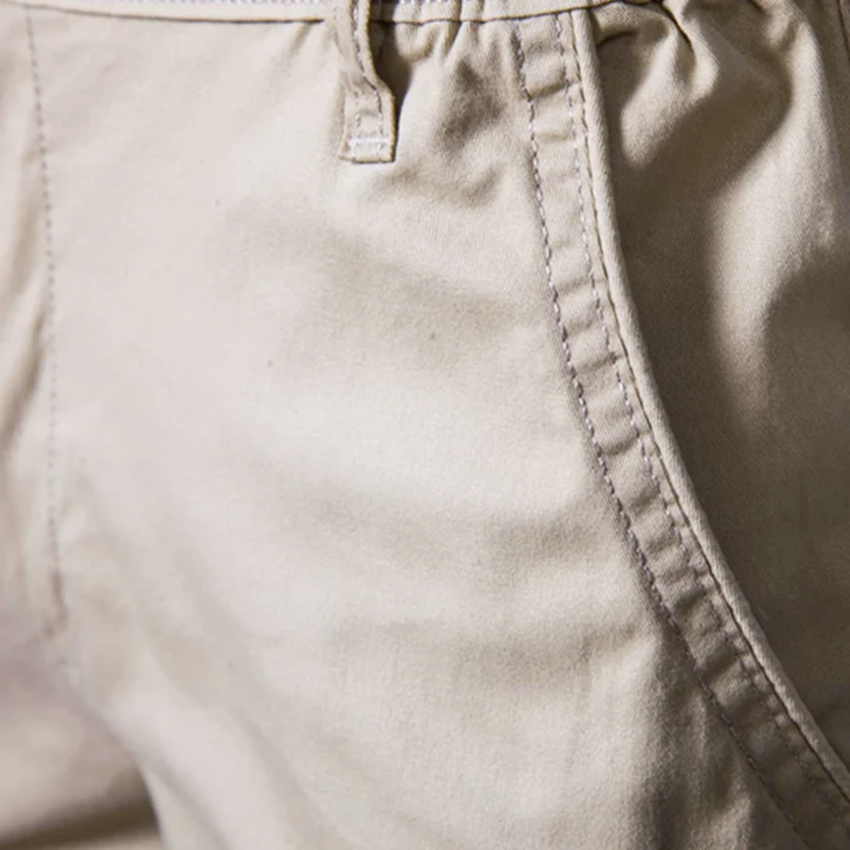 Men's Cotton Summer Shorts Flat Front Beige