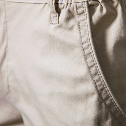 Men's Cotton Summer Shorts Flat Front Beige