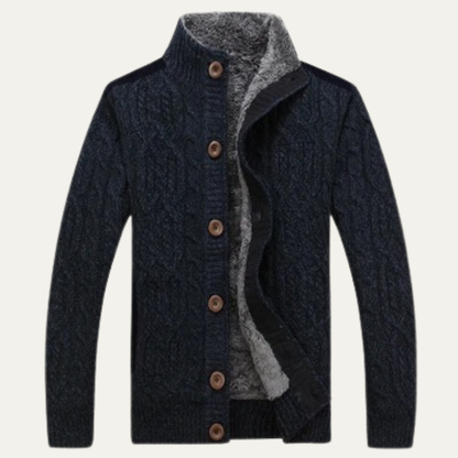 Maplewood Men's Wool Cardigan Fleece Lined Winter