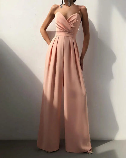 Women's Sleeveless Jumpsuit High Waist Wide Leg