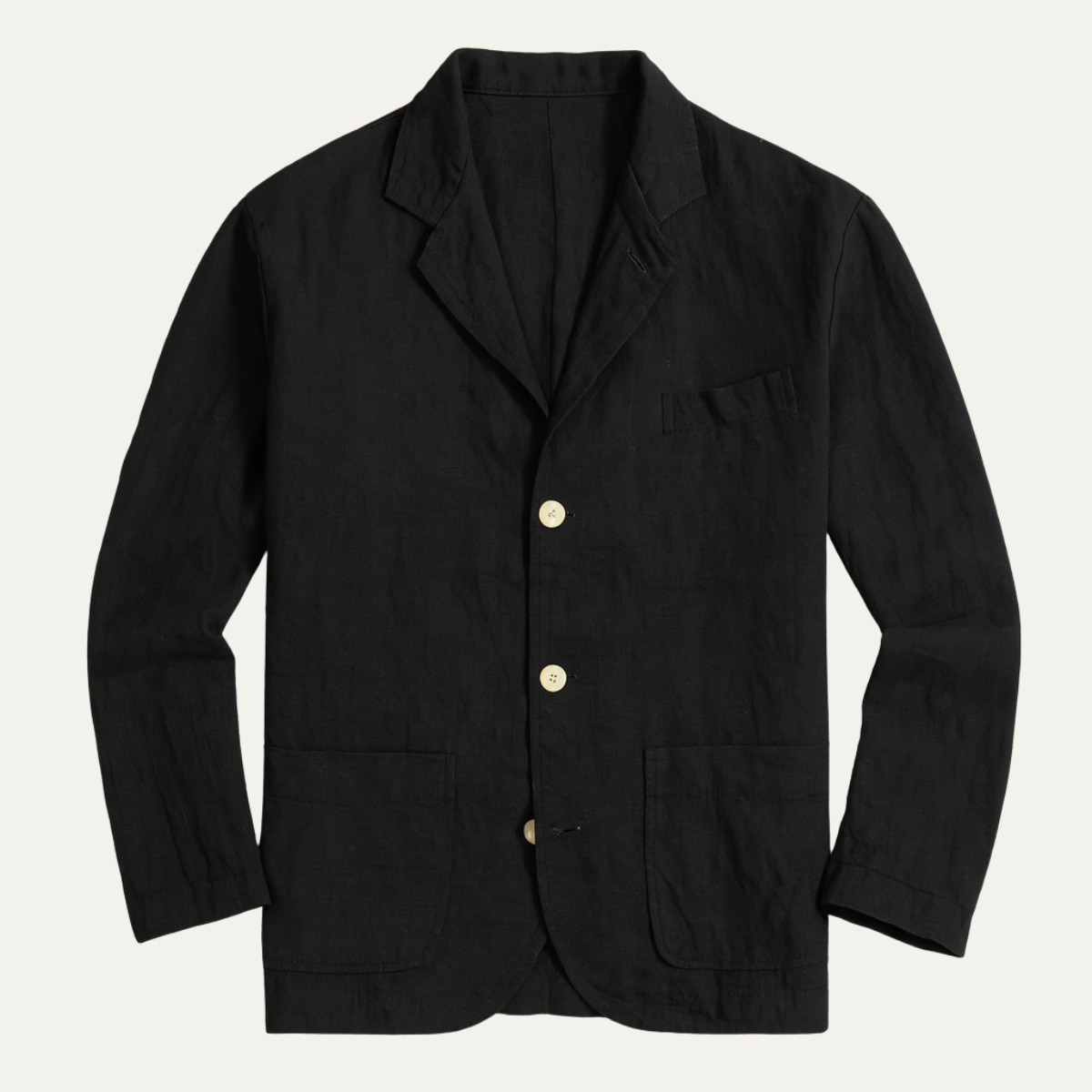 Men's Linen Blazer Jacket Lightweight Beige - VibreMode