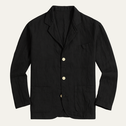 Men's Linen Blazer Jacket Lightweight Beige - VibreMode