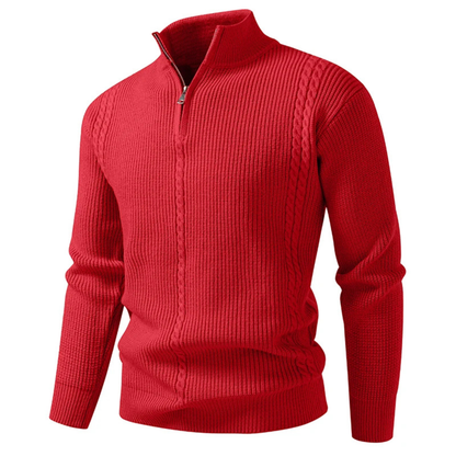 Men's Half Zip Knit Sweater Stand Collar Ashbury