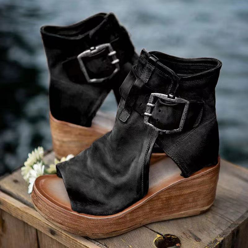 Ankle Strap Wedge Sandals in Chic Bohemian Style