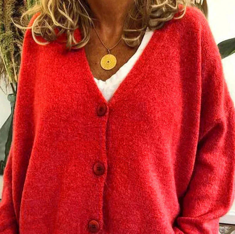 Warm Ladies Long Sleeve Cardigan Sweater