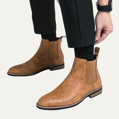 Alderton Men's Chelsea Boots Smart Casual Leather Black