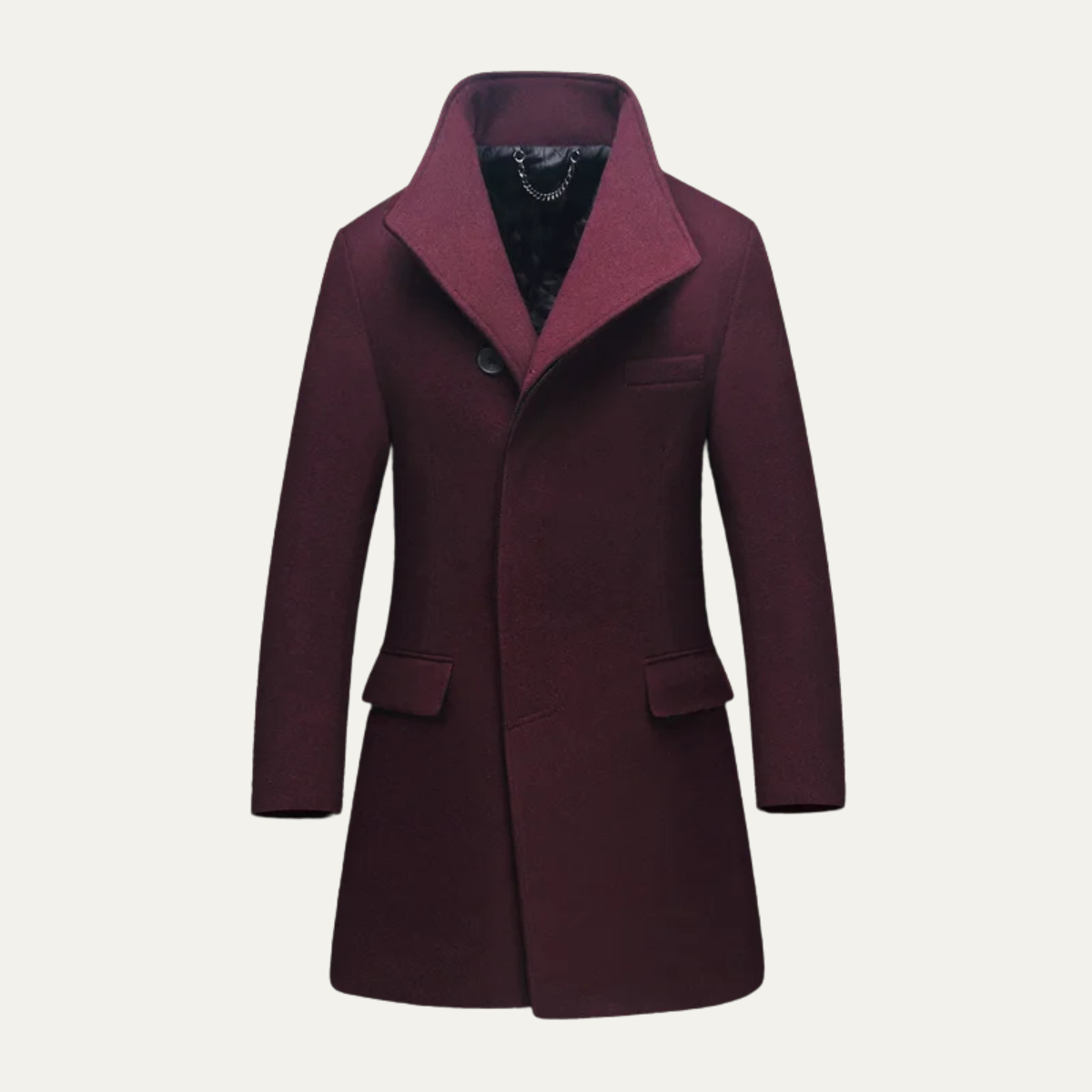 Men's Single Breasted Wool Winter Jacket
