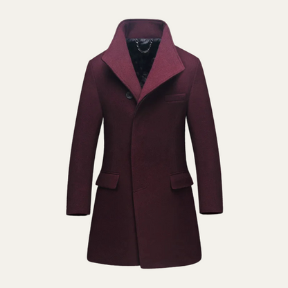 Men's Single Breasted Wool Winter Jacket