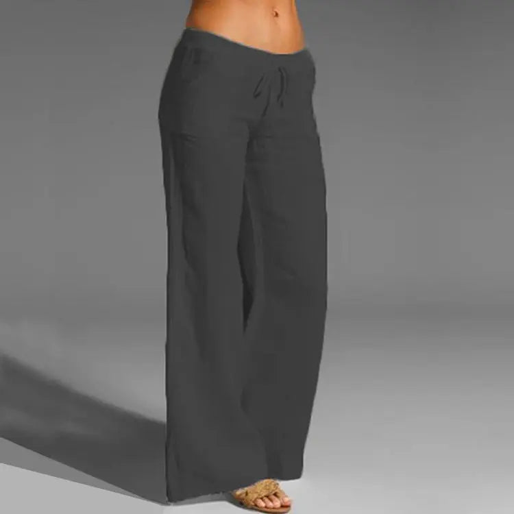 Women's Linen Summer Trousers Lightweight Beige