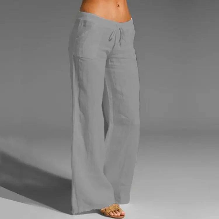 Women's Linen Summer Trousers Lightweight Beige