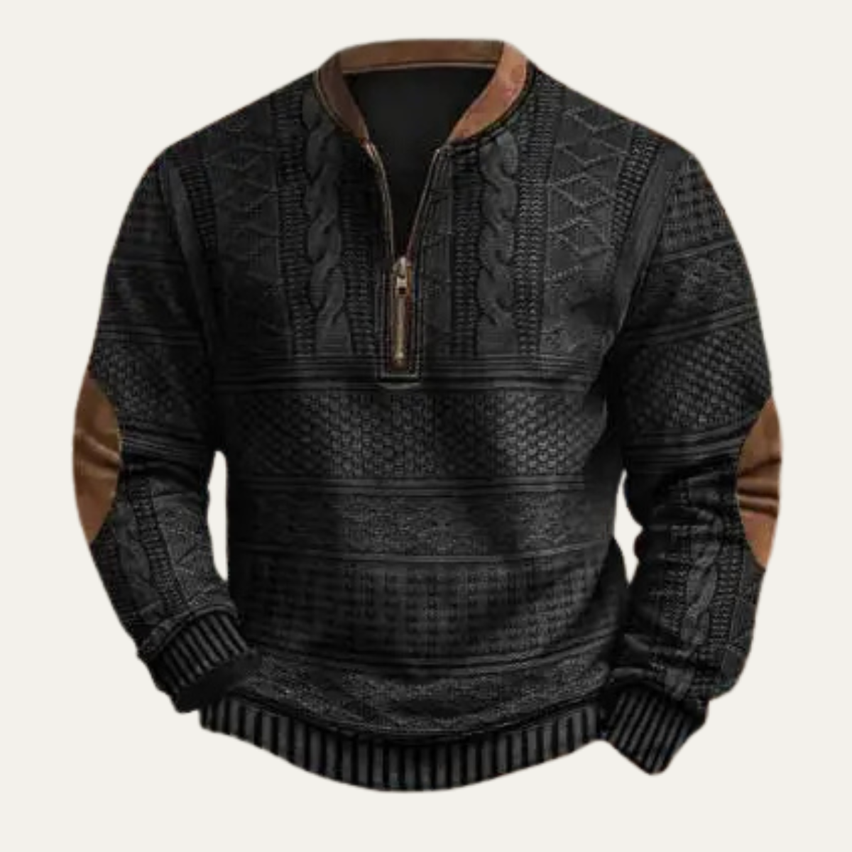 Alderford Men's Knit Half Zip Sweater Patterned - VibreMode