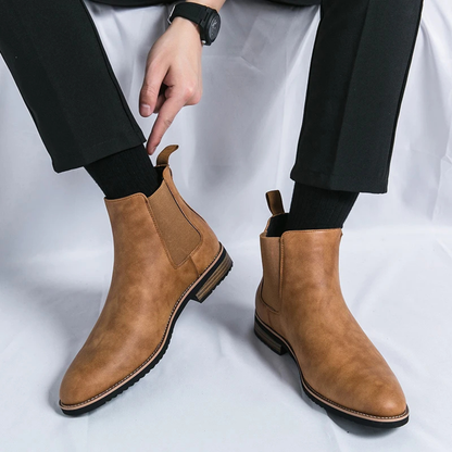 Alderton Men's Chelsea Boots Smart Casual Leather Black