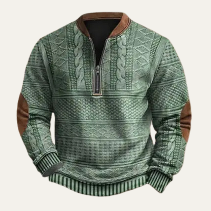 Alderford Men's Knit Half Zip Sweater Patterned