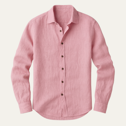 Men's Long Sleeve Linen Shirt Vintage Style