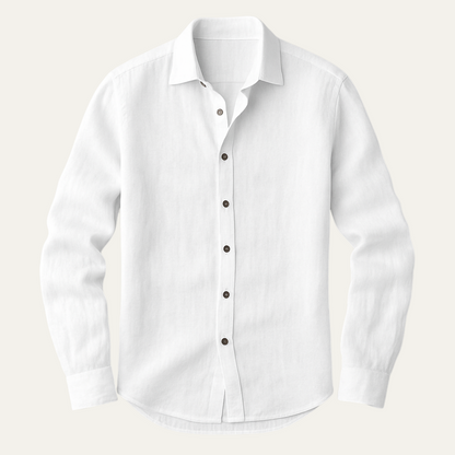 Men's Long Sleeve Linen Shirt Vintage Style