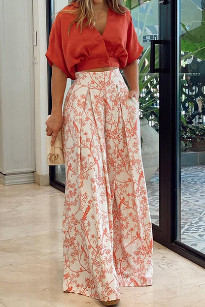 Women's Wide Leg Pants Two-Piece Set
