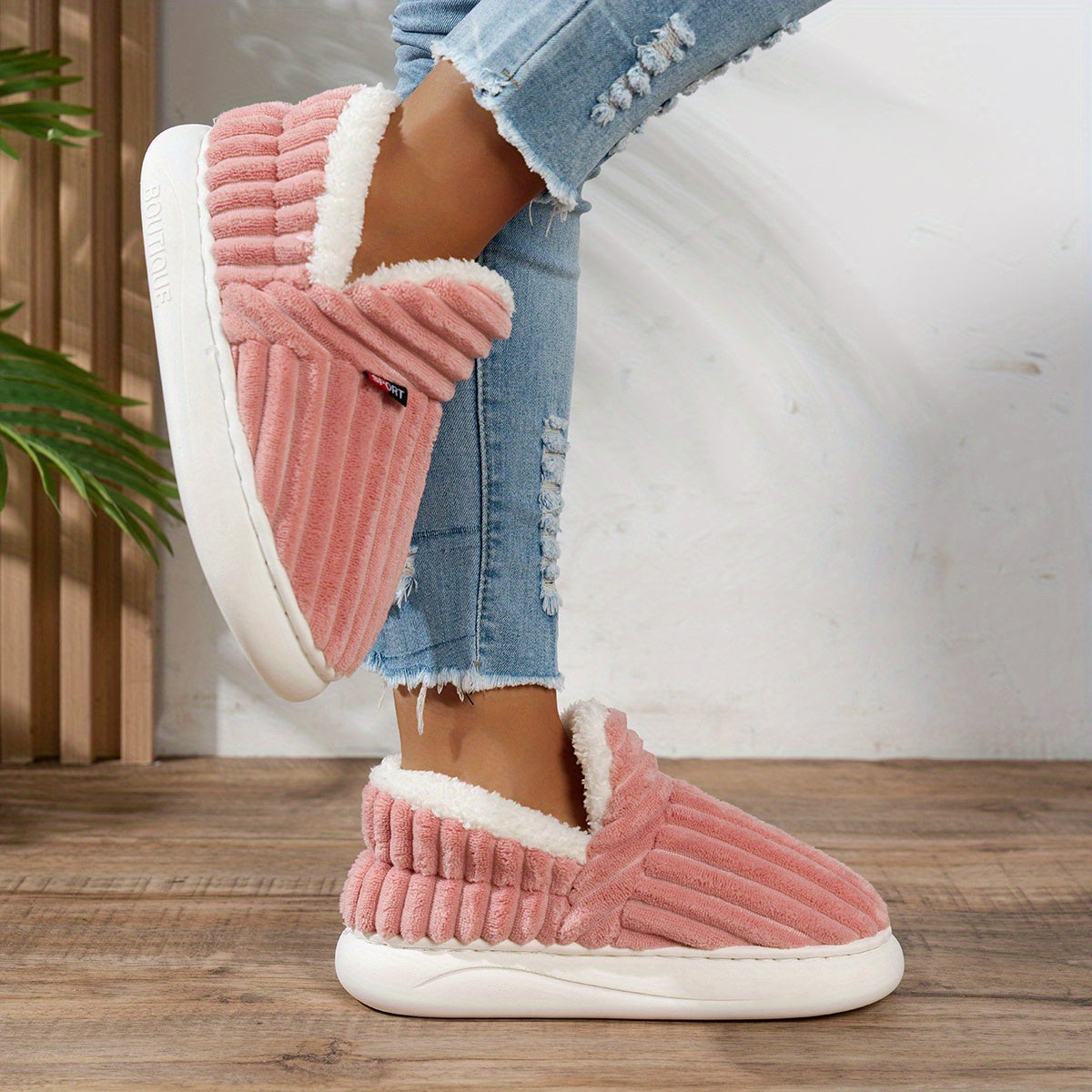 Women's Fleece Slippers Non-Slip Sole