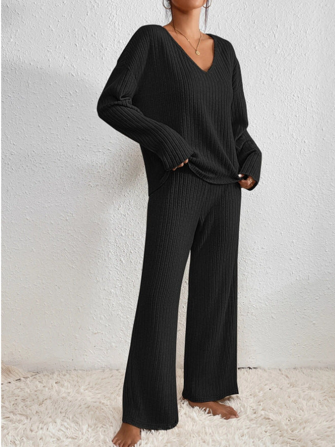 Women's V-Neck Knit Two-Piece Set