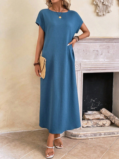 Relaxed Fit Bell Sleeve Tunic Dress