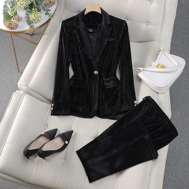 Women's Velvet Jacket And Trousers