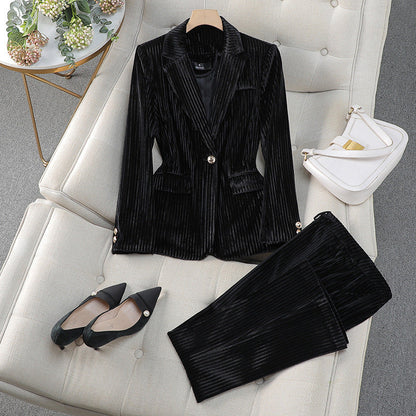 Women's Velvet Jacket And Trousers