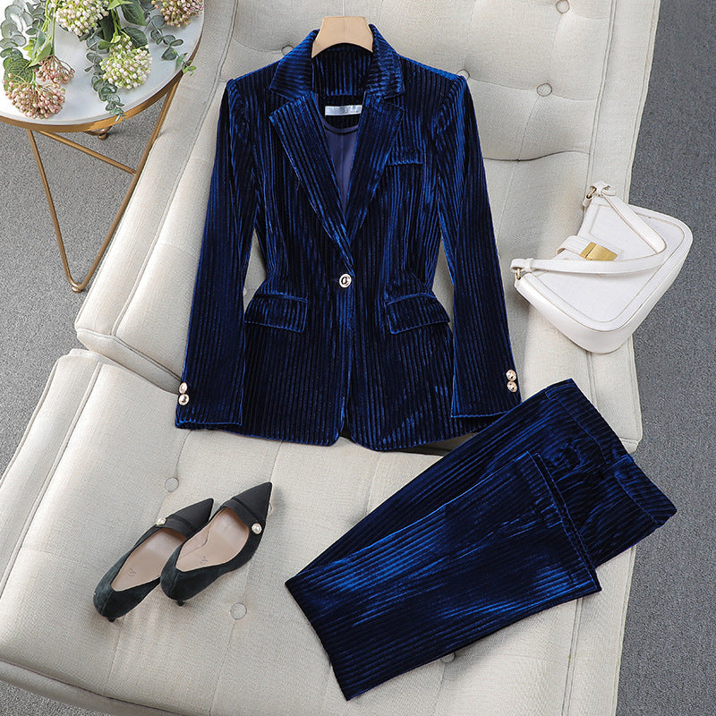 Women's Velvet Jacket And Trousers
