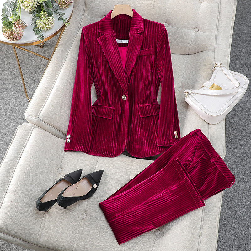 Women's Velvet Jacket And Trousers - VibreMode