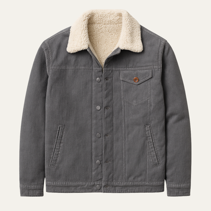 Monferrato Men's Corduroy Winter Jacket Fur Collar