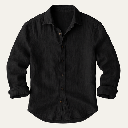 Men's Long Sleeve Linen Shirt Vintage Style