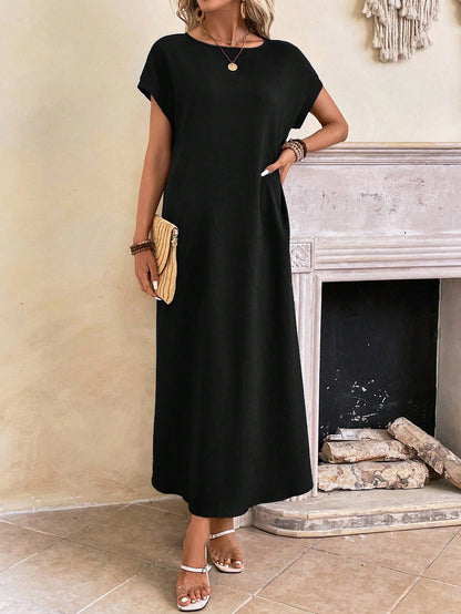 Relaxed Fit Bell Sleeve Tunic Dress