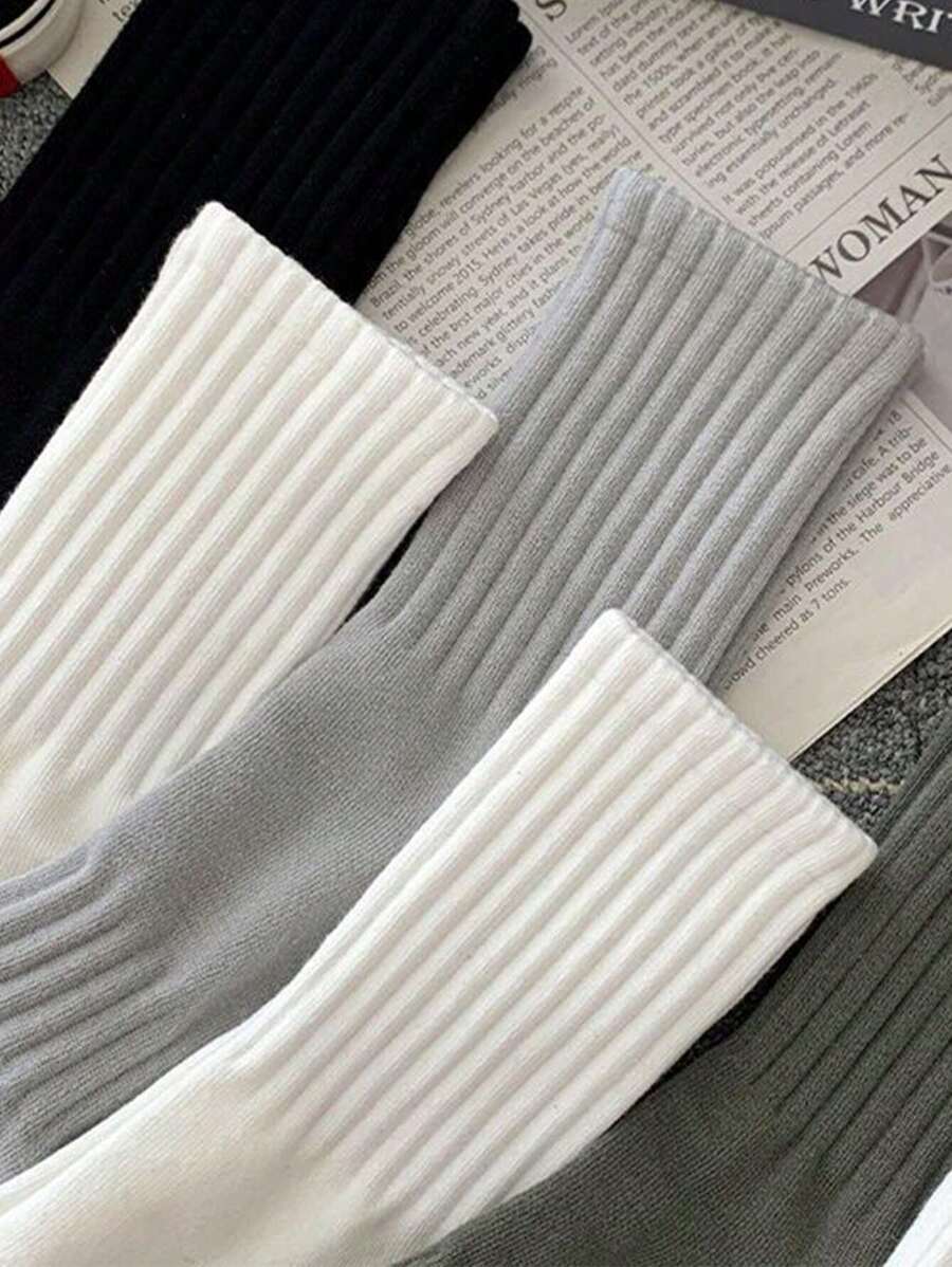Women's Crew Socks Ribbed Ruffled Edge
