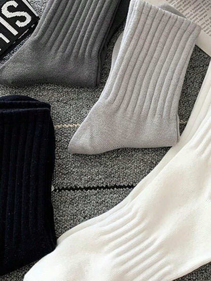 Women's Crew Socks Ribbed Ruffled Edge