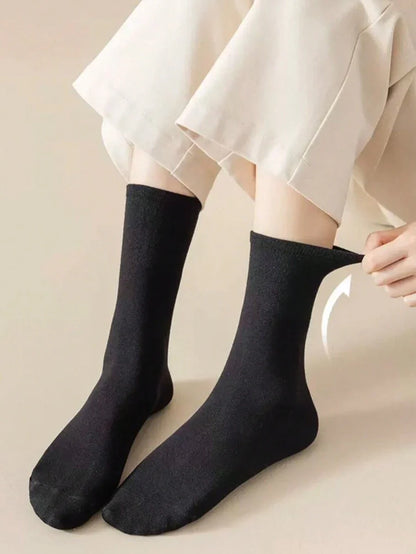 Women's Crew Socks Ribbed Ruffled Edge